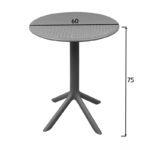 Dining set Mercon Zoi set 3pcs anthracite PP Φ60x75cm - Слика 5