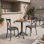 Dining set Mercon Crossie set 3pcs anthracite PP Φ60x75cm