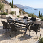 Dining set Dagyn Ortegia set 7pcs anthracite aluminum and PE rope 180-240x90x76cm