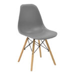 Dining room with Julita chairs grey and Antoro table glass with black metal Φ80x75cm set 5pcs - Слика 6