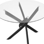 Dining room with Ezra Armchairs anthracite and Antoro table glass with black metal Φ80x75cm Set 5pcs - Слика 5