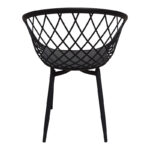 Dining Set with Ezra black Armchairs and Antoro Table glass with black metal Φ100x75cm Set 5pcs - Слика 6