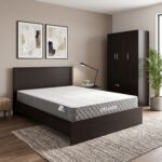 Athos Wenge Bedroom Set with 3 Door Wardrobe and Dreamer Mattress 140x200cm 3 Piece Set