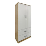 Athos Sonoma-White Bedroom Set with 2 Door Wardrobe and Dreamer Mattress 90x190cm 3 Piece Set - Слика 5