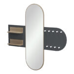 Entrance unit with coat rack and mirror Baunty sonoma-anthracite 125x11x122cm - Слика 4