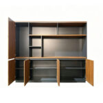 Professional bookcase Oukda walnut anthracite 200x40x200cm - Image 2