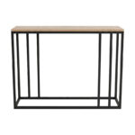 Cansbia console table oak with black metal 100x25x75cm - Слика 3