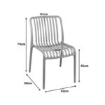 Chair Zoi stackable burgundy red PP 49x58x80cm - Image 5