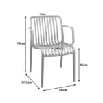 Armchair Zoi stackable mint PP 54x57.5x79cm - Слика 6