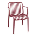 Armchair Zoi stackable burgundy red PP 54x57.5x79cm - Слика 2