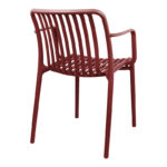 Armchair Zoi stackable burgundy red PP 54x57.5x79cm - Слика 3
