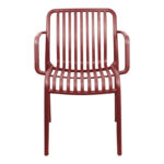 Armchair Zoi stackable burgundy red PP 54x57.5x79cm - Слика 5