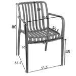 Armchair Zoi stackable burgundy red PP 54x57.5x79cm - Слика 6