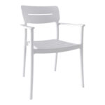 Armchair Pilma white PP 57x54x82cm
