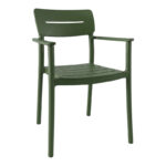 Armchair Pilma dark green PP 57x54x82cm