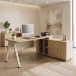 Professional reversible work desk Stark corner in oak-beige shade 160x80x75cm
