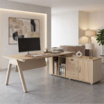 Professional reversible work desk Stark corner in oak-beige shade 180x80x75cm