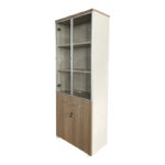 Office wardrobe with glass doors Stark in oak-beige shade 80x40x200cm - Image 2