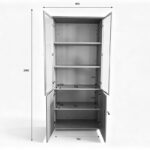 Office wardrobe with glass doors Stark in oak-beige shade 80x40x200cm - Image 5
