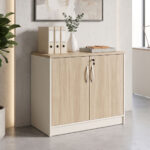 Low office cabinet professional Stark in oak-beige color 80x40x80cm