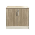 Low office cabinet professional Stark in oak-beige color 80x40x80cm - Image 3