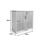 Low office cabinet professional Stark in oak-beige color 80x40x80cm - Image 4