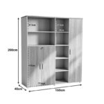 Office bookcase Stark in oak-beige shade 160x40x200cm - Слика 4