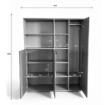 Office bookcase Stark in oak-beige shade 160x40x200cm - Слика 5