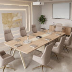 Meeting table Stark in oak-beige shade 240x120x75cm