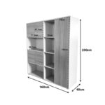 Office bookcase Stark oak beige 160x40x200cm - Слика 4