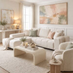 Right corner sofa Londe beige fabric 273x211x92cm