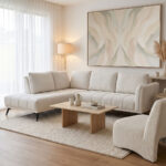 Right corner sofa Belanza beige fabric 265x213x90cm