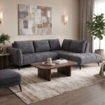 Left corner sofa Belanza anthracite fabric 265x213x90cm