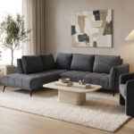Right corner sofa Belanza anthracite fabric 265x213x90cm
