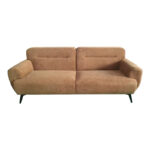 3-seater sofa Anbola tan brown fabric 213x87x80cm - Image 3