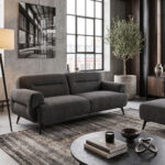 3-seater sofa Anbola anthracite fabric 213x87x80cm
