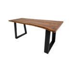 Miles dining table solid acacia wood walnut 140x80x76cm - Слика 4