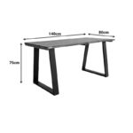 Miles dining table solid acacia wood walnut 140x80x76cm - Слика 5