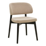 Chair Siena beige fabric black rubberwood 48x50x81cm