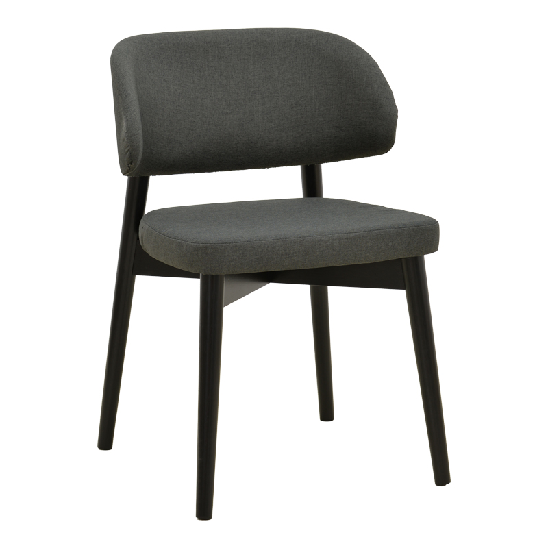 381-000018 Chair Siena anthracite fabric and rubberwood 48x50x81cm - Слика 1