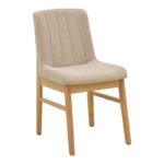 Chair Dalby beige fabric sonoma rubberwood 50x45x85.5cm