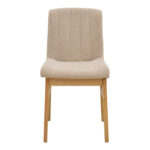 Chair Dalby beige fabric sonoma rubberwood 50x45x85.5cm - Слика 4