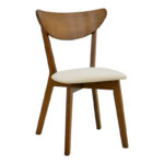 Chair Canon wlanut rubberwood with ecru fabric 43x52x83.5cm