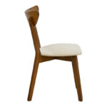 Chair Canon wlanut rubberwood with ecru fabric 43x52x83.5cm - Image 3