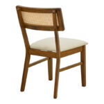 Chair Raffles walnut rubberwood with pe rattan and ecru fabric 47x48x83.5cm - Слика 2