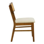 Chair Raffles walnut rubberwood with pe rattan and ecru fabric 47x48x83.5cm - Слика 3