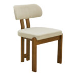 Chair Genoa walnut rubberwood and ecru fabric 50x43x82cm