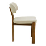 Chair Genoa walnut rubberwood and ecru fabric 50x43x82cm - Слика 3