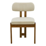 Chair Genoa walnut rubberwood and ecru fabric 50x43x82cm - Слика 4