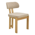 Chair Genoa sonoma rubberwood and beige fabric 50x43x82cm